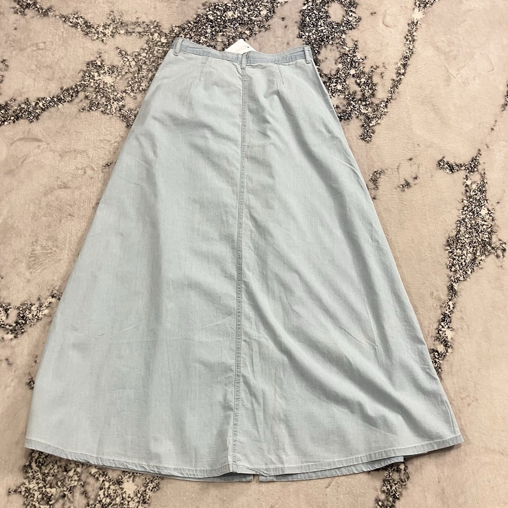 Pistola Light Wash Denim Maxi Skirt Button Front A Line Size Medium NWT - Picture 8 of 14